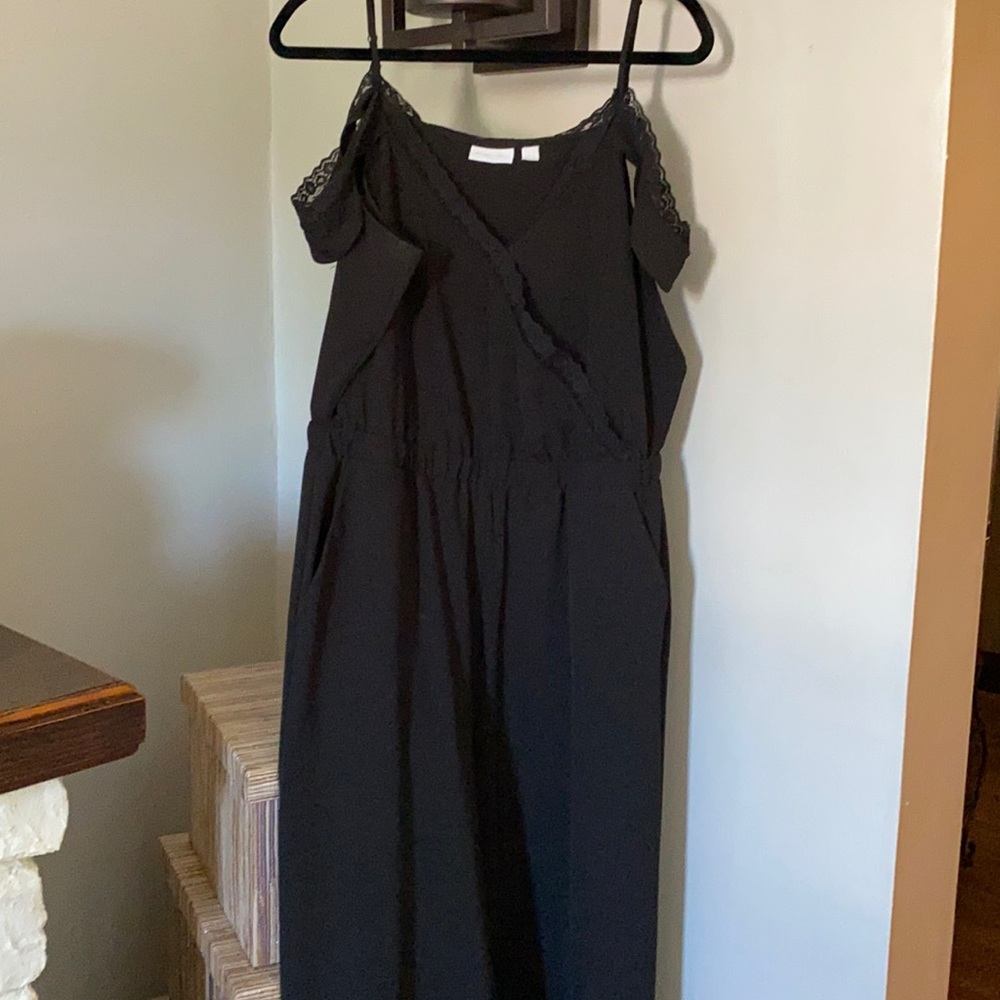 Off the shoulder with spaghetti strap jumpsuit